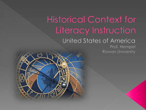 Historical Context for Literacy Instruction