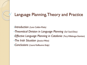 Language Planning, Theory and Practice