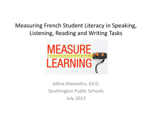 Measuring French Student Literacy in Speaking