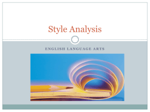 Style Analysis - Teaching Canadian Literature in Secondary Schools