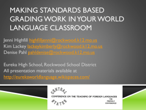 Making Standards Based Grading Work in Your World Language