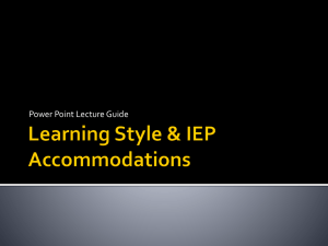 Learning Style & IEP Accommodations
