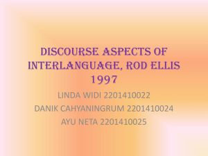 discourse aspects of interlanguage, rod ellis