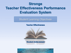 Student Learning Objectives Overview