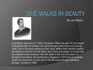 She Walks in Beauty - Mrs. O`s Brit Lit Webpage