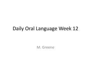 Daily Oral Language Week 5