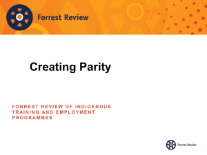 for Forrest Review consultations - Indigenous Jobs and Training