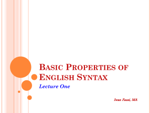 Basic Properties of English Syntax
