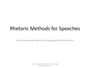 Rhetoric Methods for Speeches