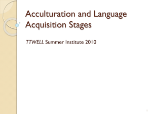 Acculturation and Language Acquisition Stages