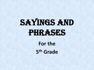 Sayings and Phrases