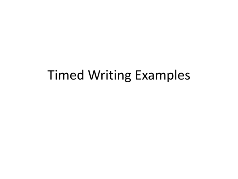 Timed Writing Examples 5 