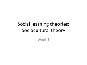 Social learning theories: Sociocultural theory