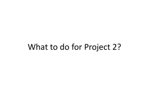 What to do for Project 2?