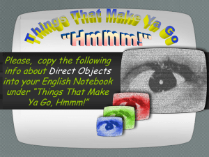 Direct Objects - Mrjeffrey.com