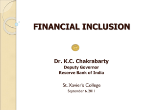 Financial Inclusion - Reserve Bank of India