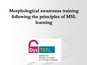 Morphological awareness training