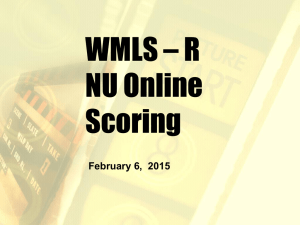 WMLS - R NU Online Scoring Powerpoint