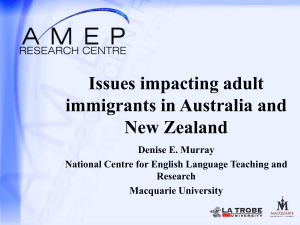 Issues Impacting Adult Immigrants in Australia and New Zealand