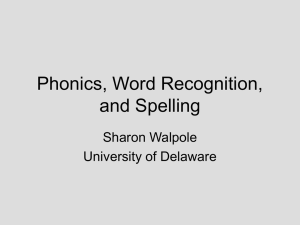 Phonics and word rec - Curry School of Education