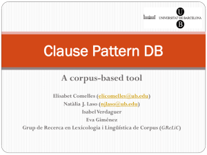 Clause Pattern DB - Universitat de Barcelona