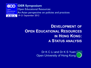 development of open educational resources in hong kong: a status