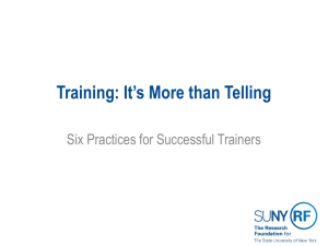 Training: Its More Than Telling