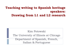 Workshop: Teaching Spanish to Heritage Speakers