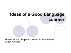 Ideas of a Good Language Learner