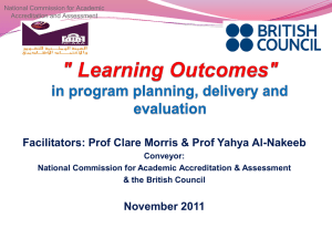 3. Program and courser learning outcomes based on NQF