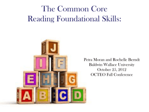 The Common Core Reading Foundational Skills