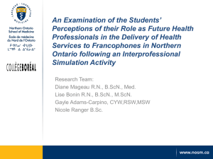 Presenter - Northern Ontario School of Medicine