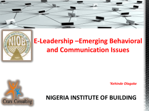 NIOB E-Leadership Paper - Nigerian Institute of Building