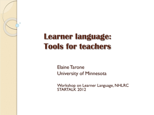 Exploring the impact of task on complexity in learner language