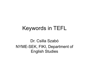 Keywords in TEFL - NymE