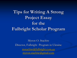 Tips for Writing Strong Fulbright Essays