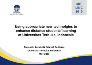 Using Appropriate New Technolgies to Enhance Distance Students