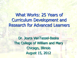 What Works: 20 Years of Curriculum Development and Research for