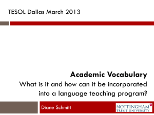 TESOL 2013 POWERPOINT - Academic Vocabulary