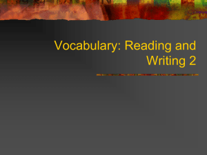 Vocabulary: Reading and Writing 2