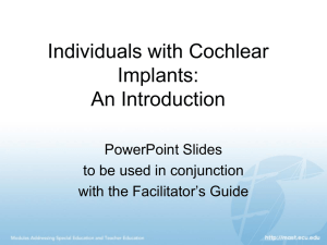 Powerpoint® Individuals with Cochlear Implants - MAST