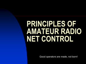 PRINCIPLES OF AMATEUR RADIO NET CONTROL