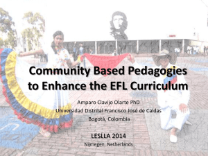 Community based pedagogies to enhance the EFL curriculum