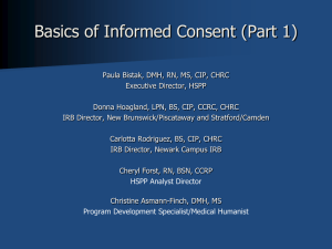 Basics of Informed Consent - Rutgers Biomedical and Health Sciences
