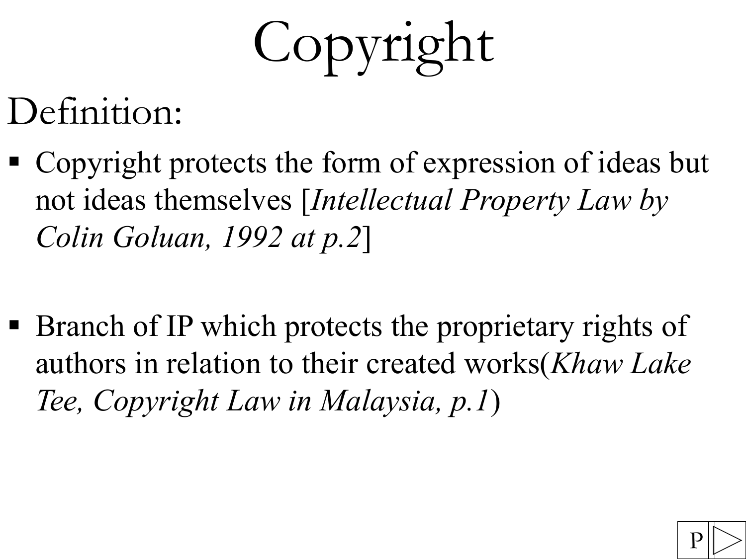 COPYRIGHT - Intellectual Property Homepage