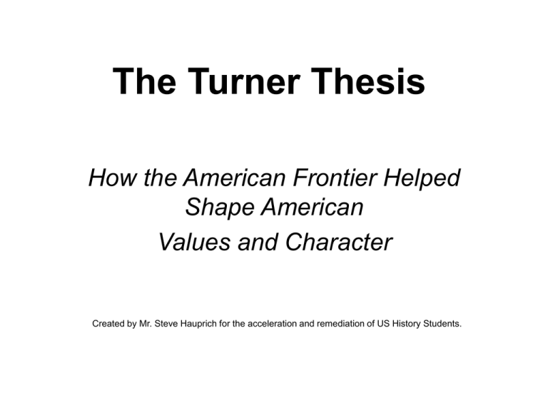 turner thesis in a sentence