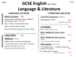 aa NEWGCSE English lang+lit summary 2015