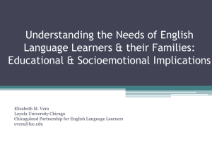 Understanding the Needs of English Language Learners and their
