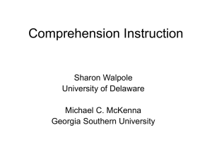 Comprehension Instruction - Curry School of Education