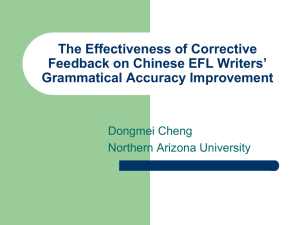 The Effectiveness of Corrective Feedback on Chinese EFL Writers